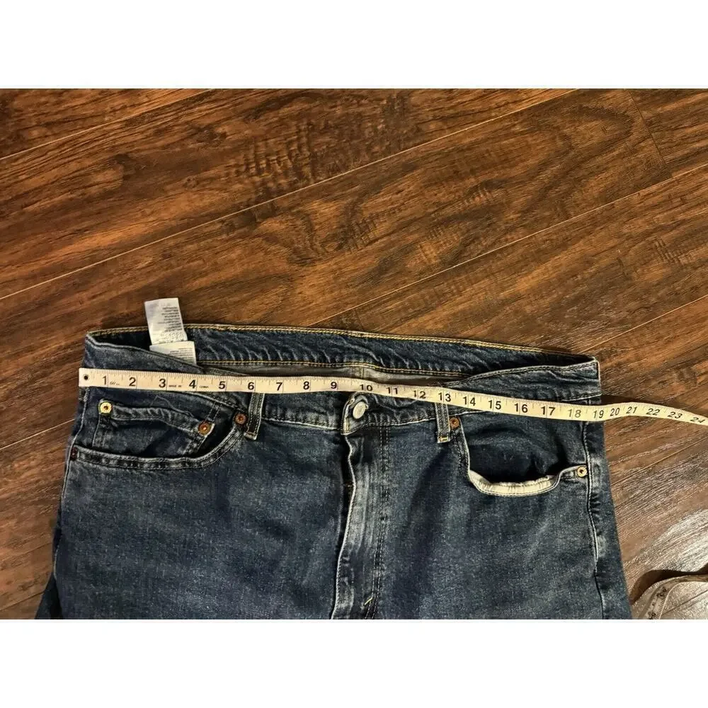 Levis 505 Jeans Mens 40x32 Blue Regular Fit Straight Leg Dark Wash Denim